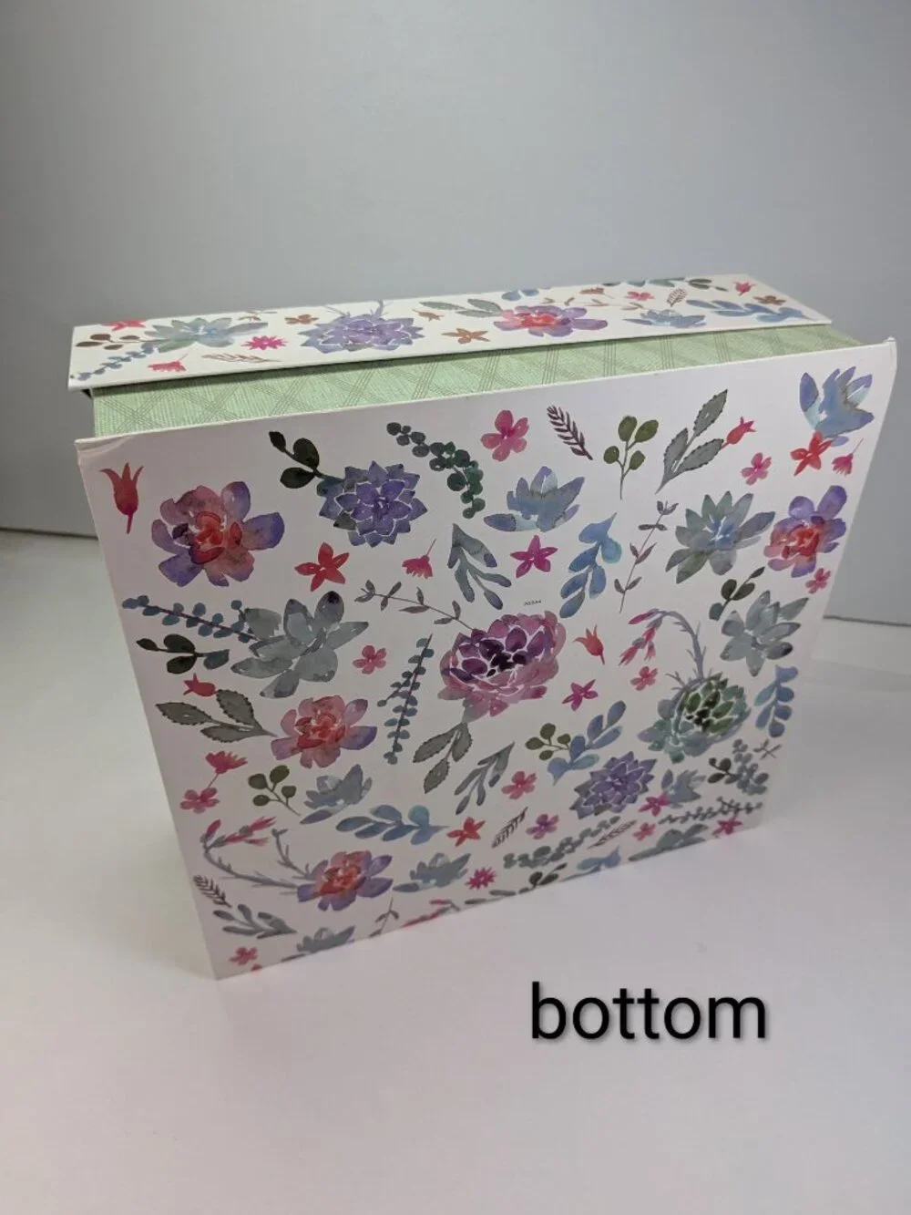 Nesting Decorative Gift Boxes Peacock Floral Watercolor Gold Foil Set of 2